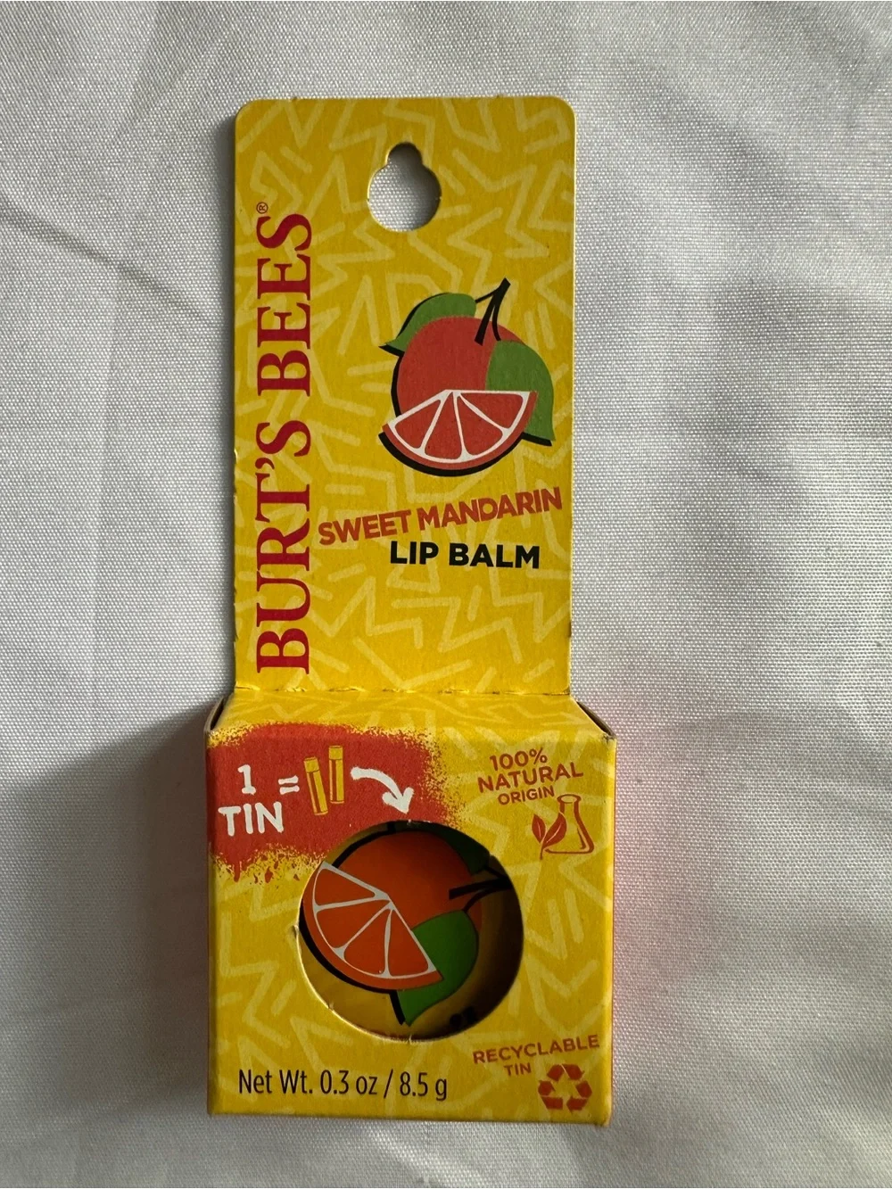 Burt's Bees Sweet Mandarin Moisturizing Lip Balm Tin 0.3 oz 3 Count